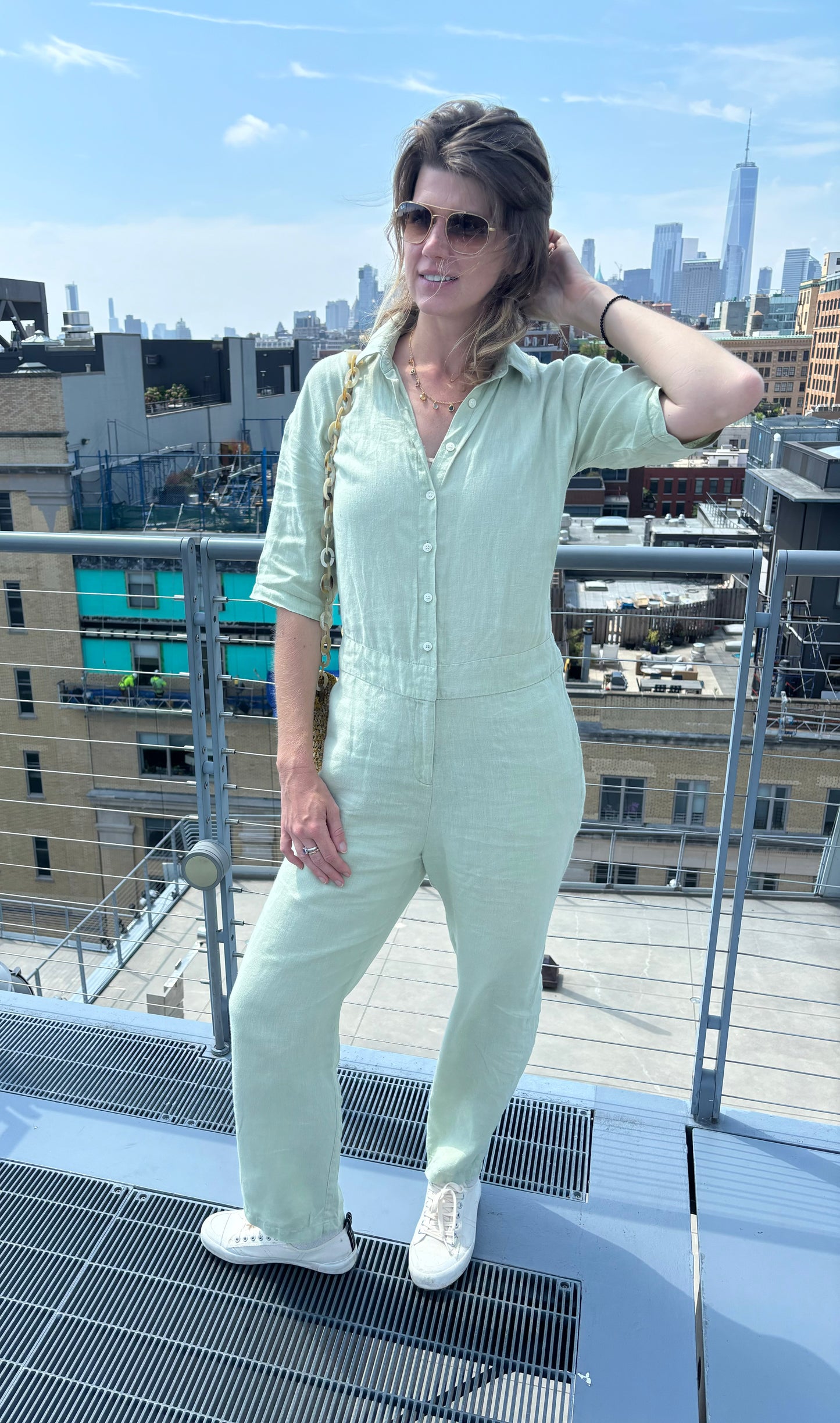 Pistachio jumpsuit in New Yorl
