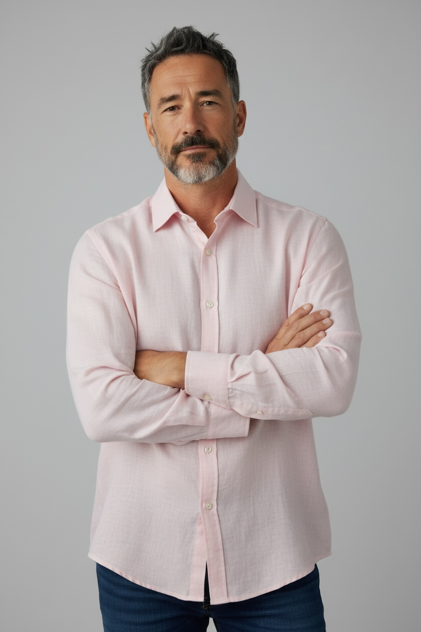 Bel Ombre Pink organic hemp shirt