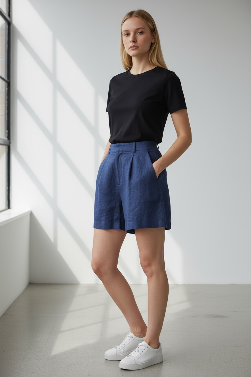 High-Waisted Pleated Shorts – Effortless Style & Comfort