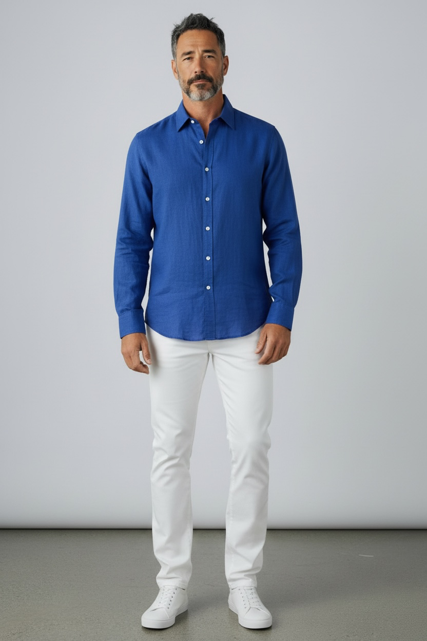 Coin de Mire Blue organic hemp shirt