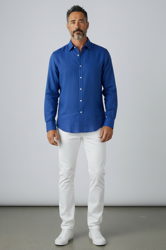 Coin de Mire Blue organic hemp shirt