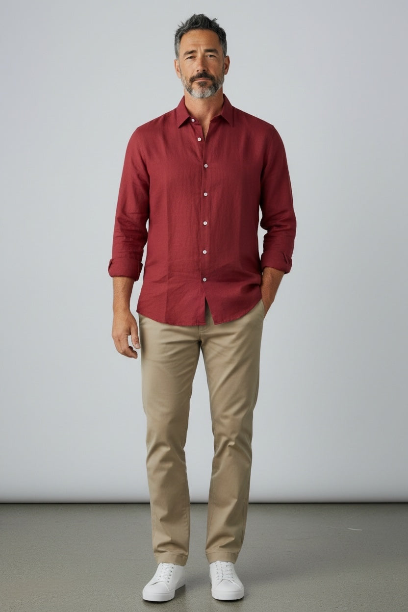 Chamarel Red organic hemp shirt